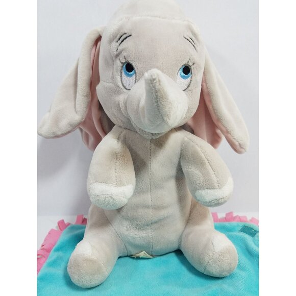 Disney Swaddle Baby Dumbo lot of 2 fringe blanket Lovey Babies Plush 10” Elephan - Picture 6 of 16